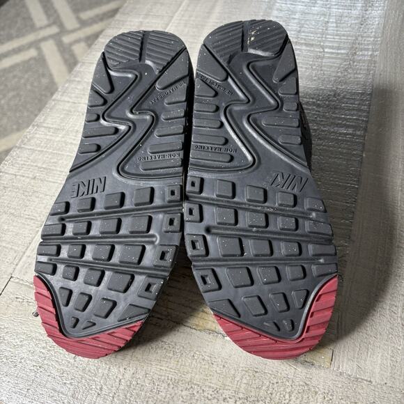 Nike Air Max 90 Leather GS Anthracite Black Team Red Kids Athletic Sneaker Sz 6y - Picture 8 of 9